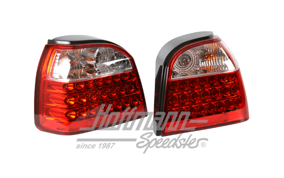 Rückleuchten, Golf 3, LED, klar/rot
