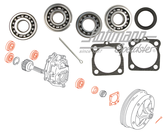 Radlagersatz, hinten, Bus T1, kpl.,63-67 | 211 501 283 Satz | 089-3080-12