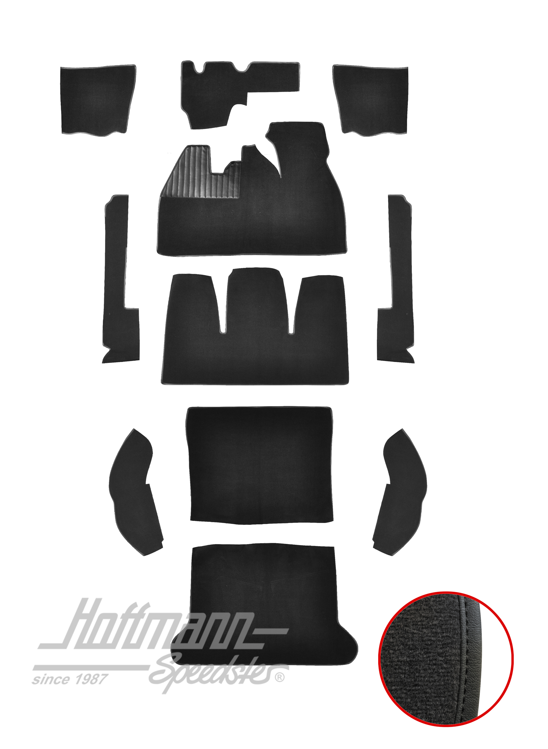 Teppichsatz für Limousine, 8.61-7.68, schwarz |  | 026-5421