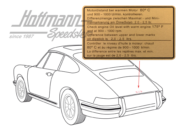 Aufkleber "Ölstand", 911 SC, 78-80