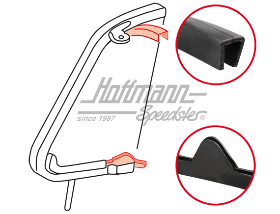 Dichtung, Drehfensterglas/Rahmen, -7.64 | 111 837 271 | 020-5233-12