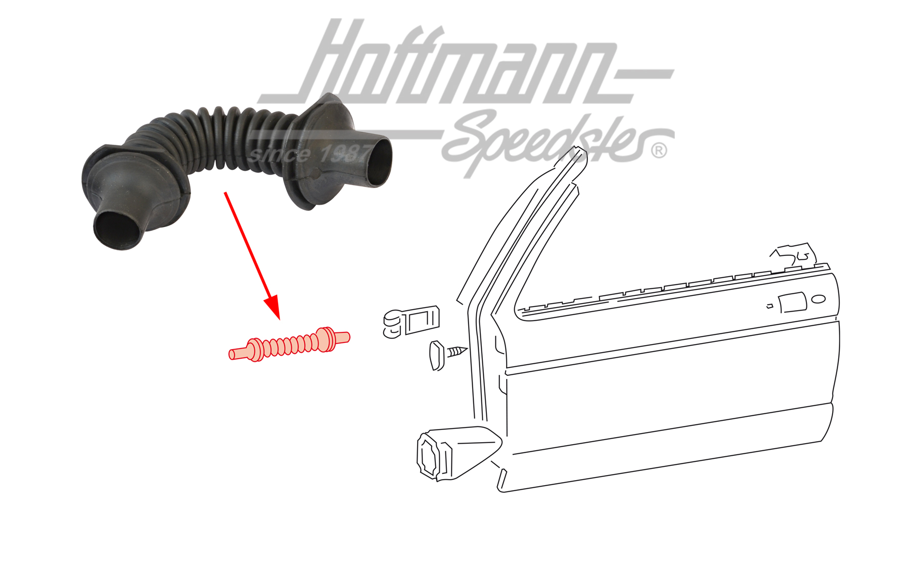 Faltenbalg, A-Säule/Türe, Golf 1 Cabrio | 155 959 845 A | 190-7420