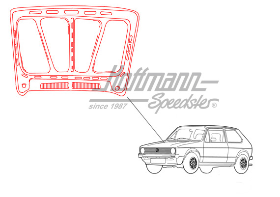 Motorhaube, Golf 1 | 175 823 031 C | 185-1900