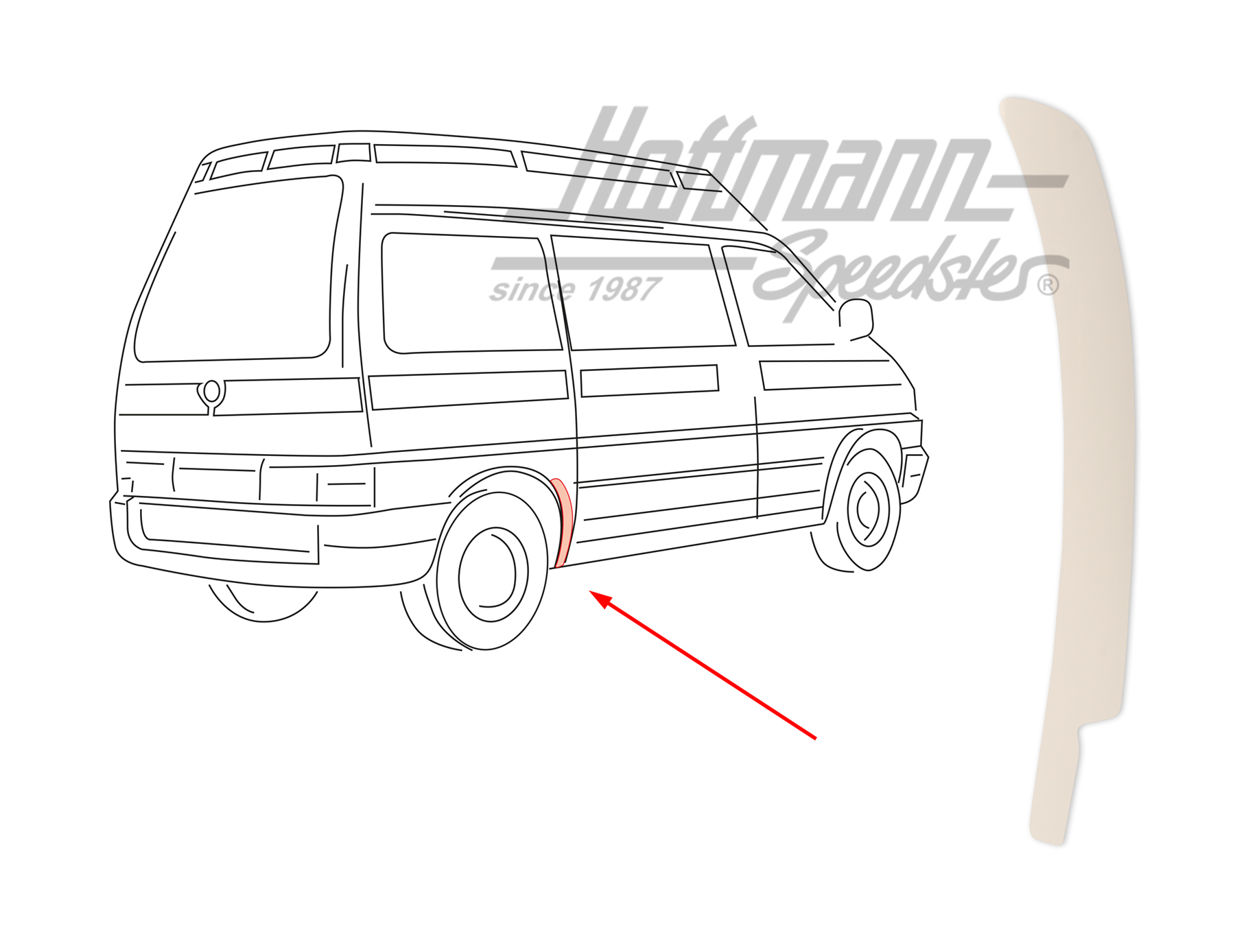Steinschlagschutzfolie, hinten, rechts | 701 853 932 A | 408-6500-02