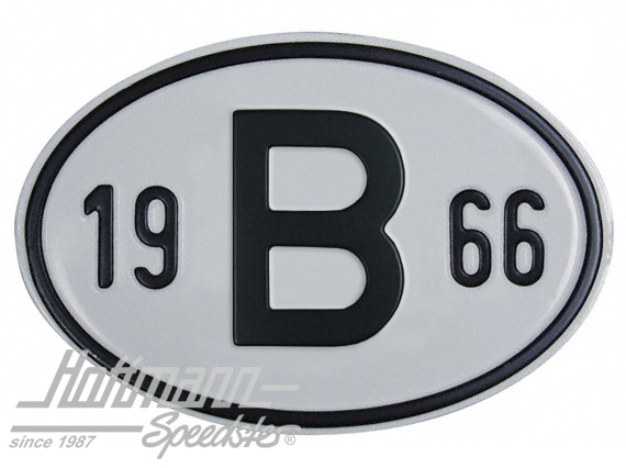 Nationalitätsschild "B", "1966", Alu |  | 020-2397-66