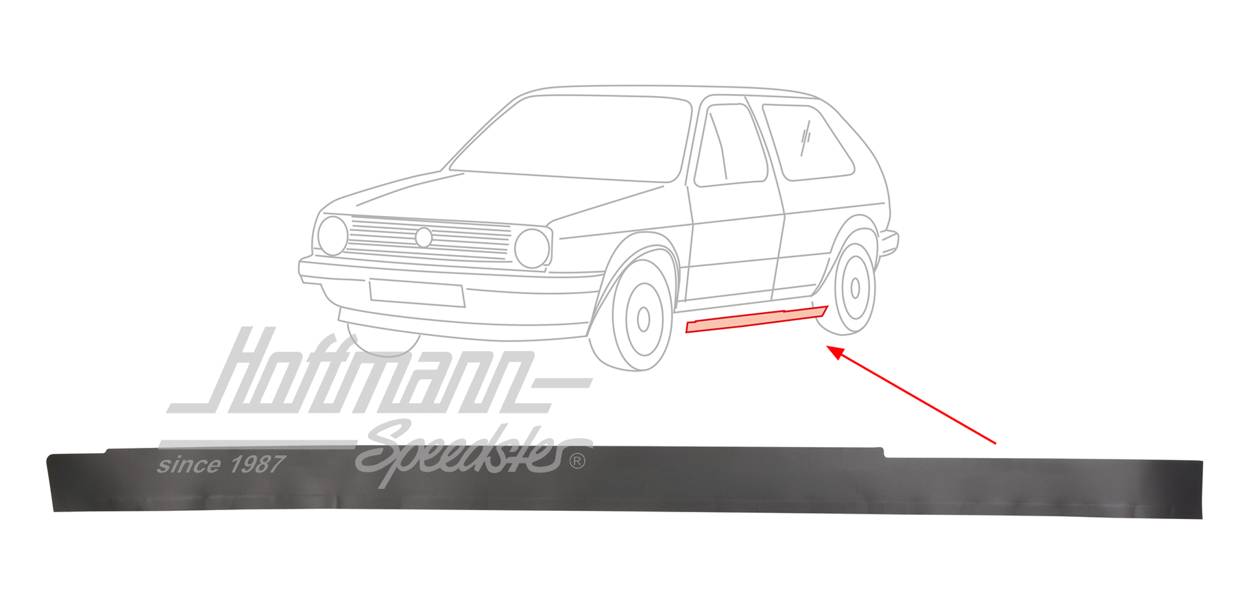 Zierstreifen, Türschweller, 2-türig, li. | 191 853 385 A 6DA | 208-6954-01