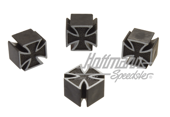 Ventil-Caps, IRON CROSS, schwarz/silber | YT-6535 | 200-7504-33