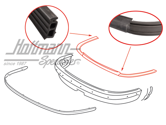 Dichtung, Stoßstange, vorne, 65-73 | 901 505 091 20 | 510-9828