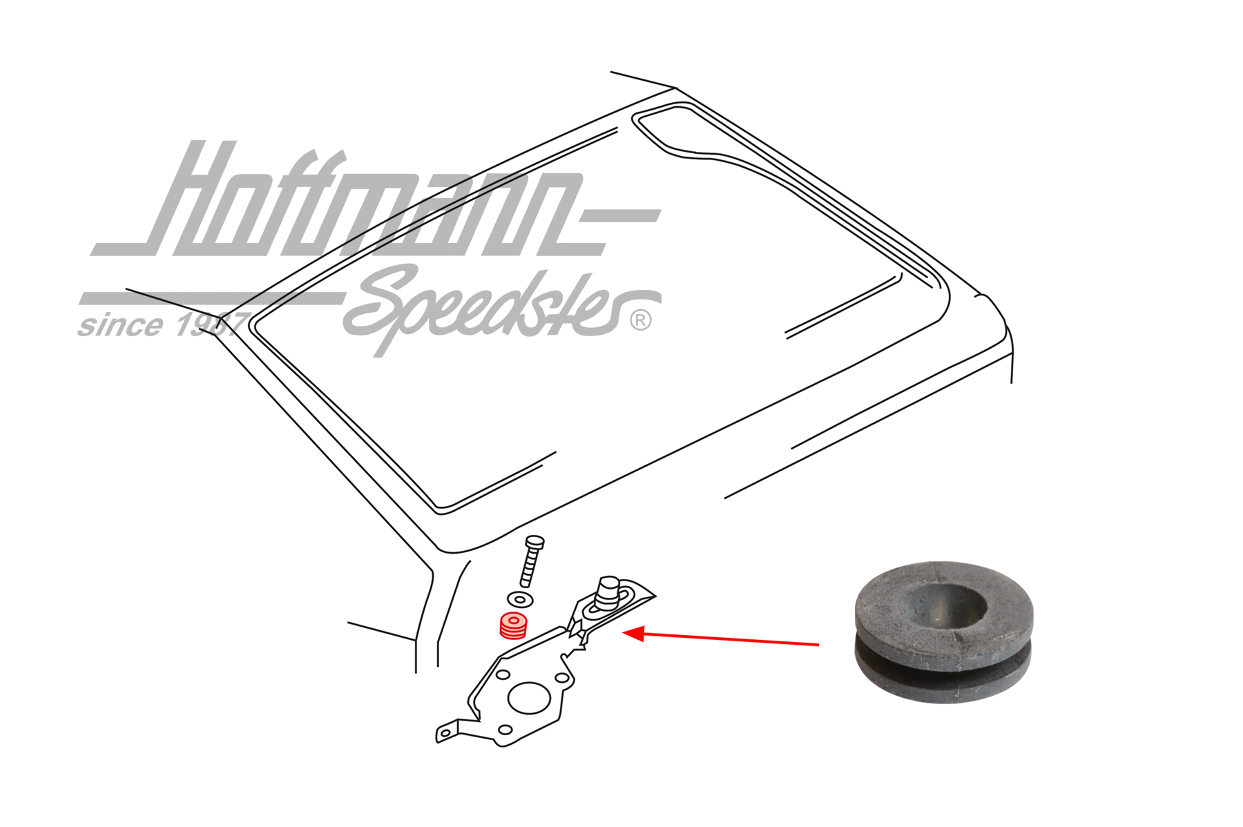 Tülle, Halter, Wischermotor, hinten | 331 955 754 | 190-5882-24