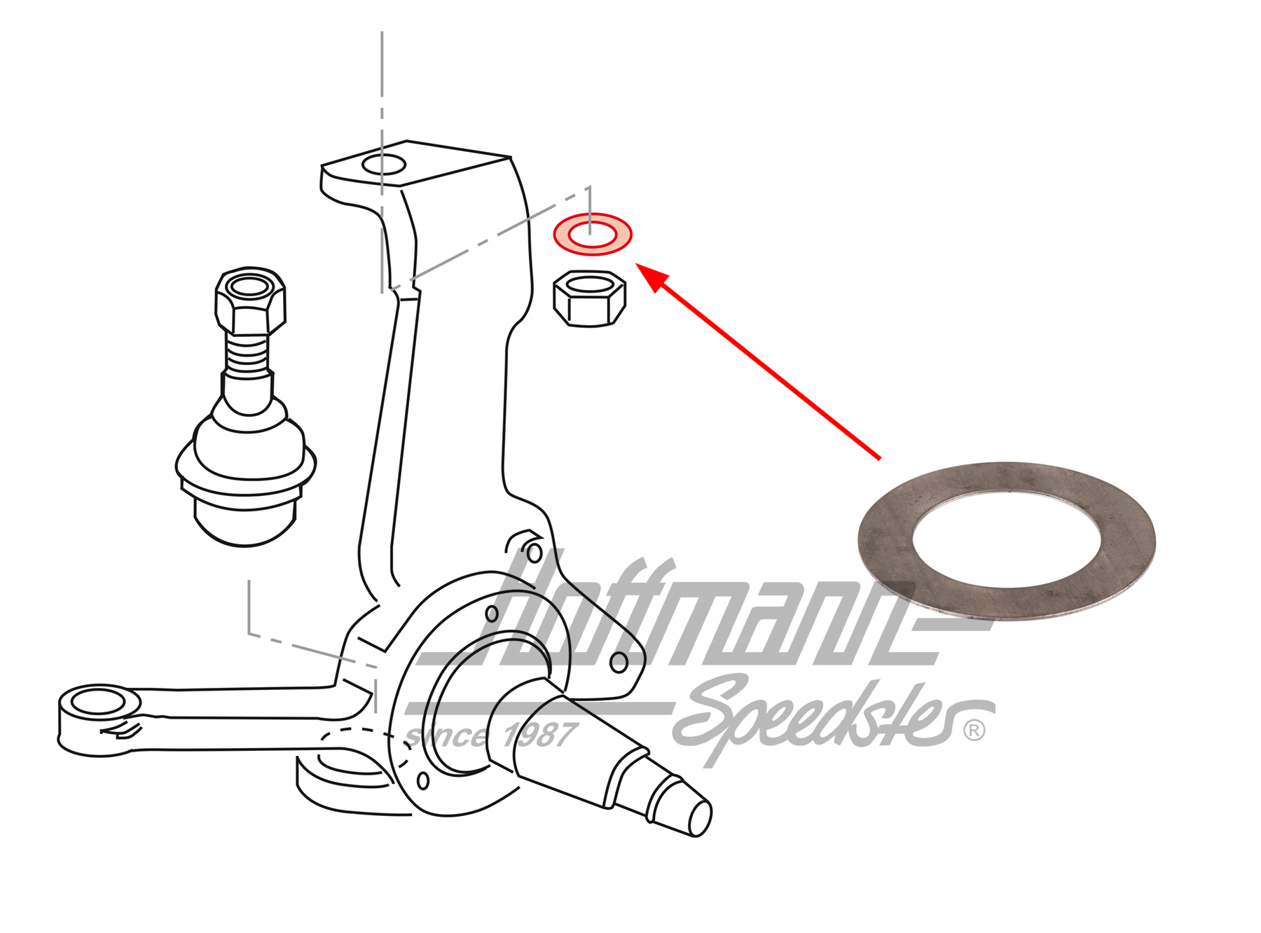 Scheibe, Querlenker, Bus T3, oben | 251 611 857 | 330-1105-14
