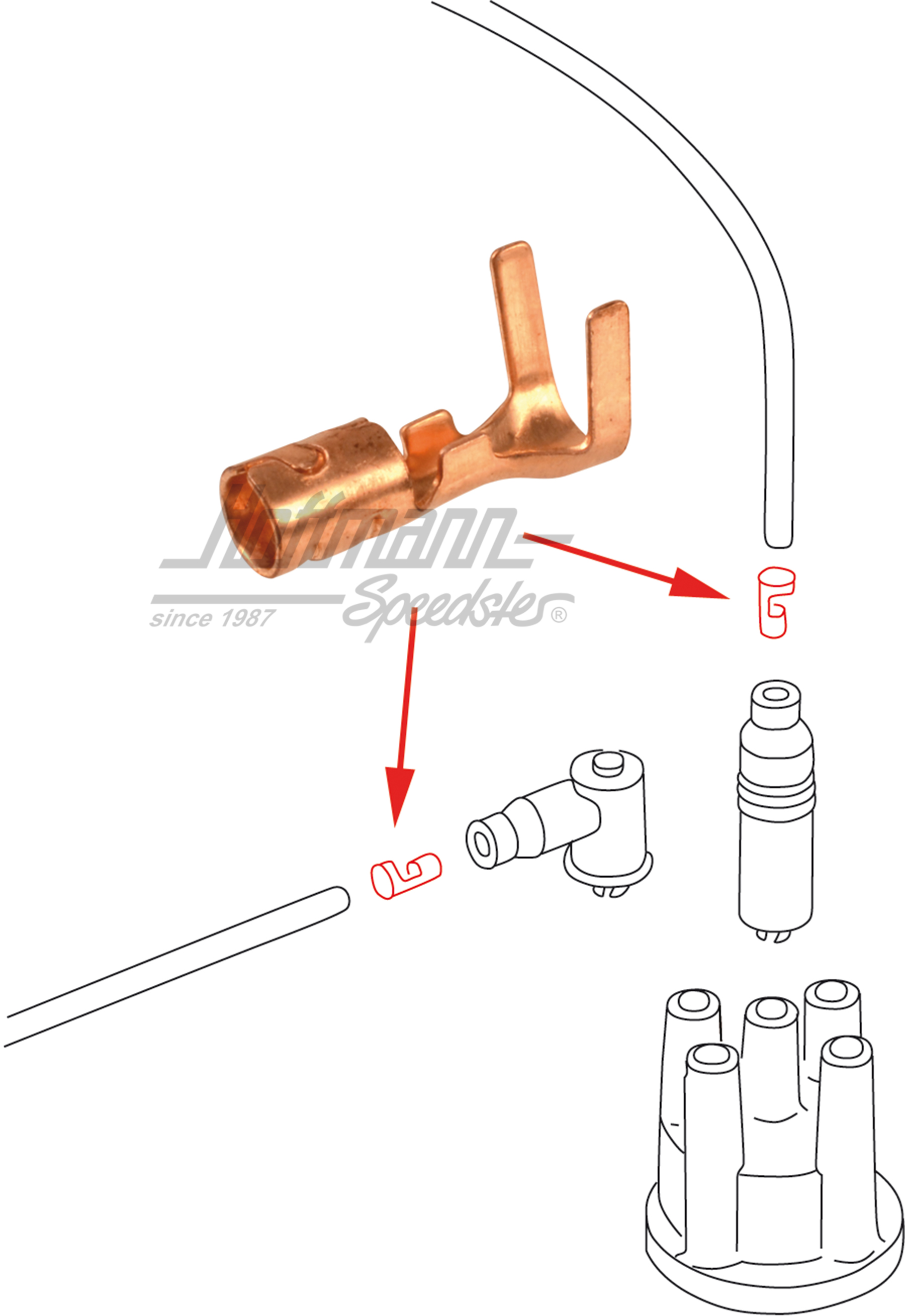 Stecker, Zündleitung/Kerzenstecker | 030 905 423 A | 190-1152
