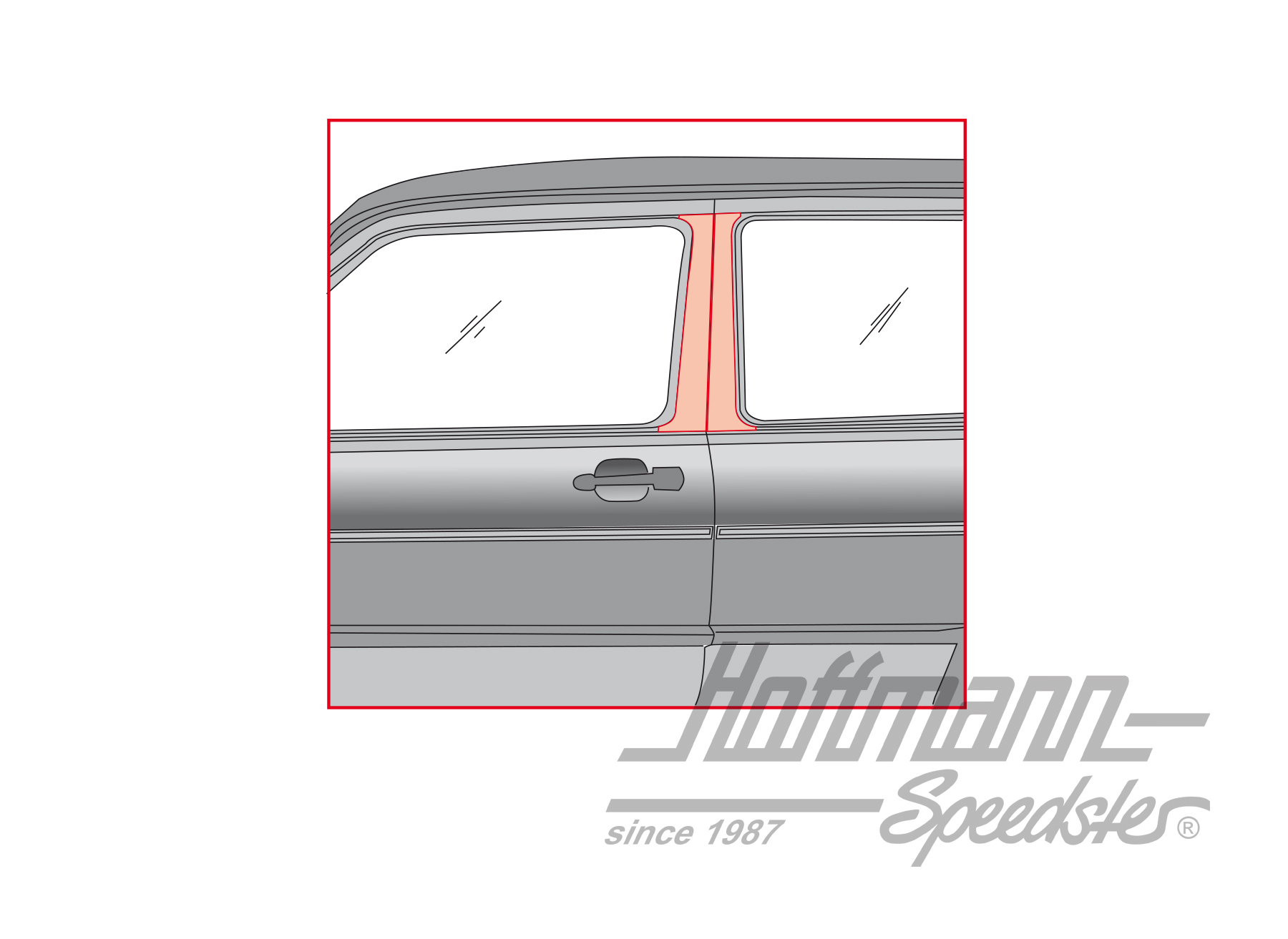 Zierstreifen, B-Säule, Golf 2, schwarz