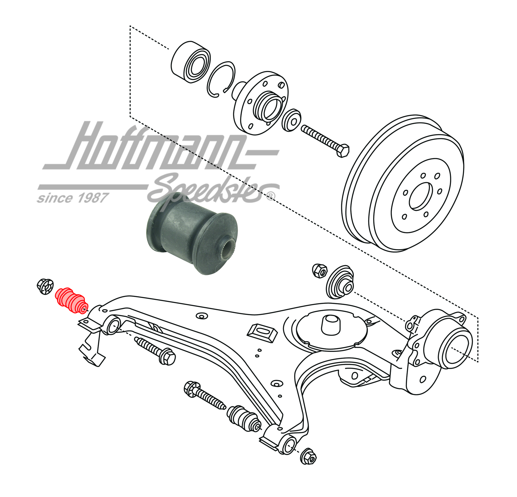 Lager, Achslenker, hinten, Bus T3 | 251 501 131 A | 330-2110