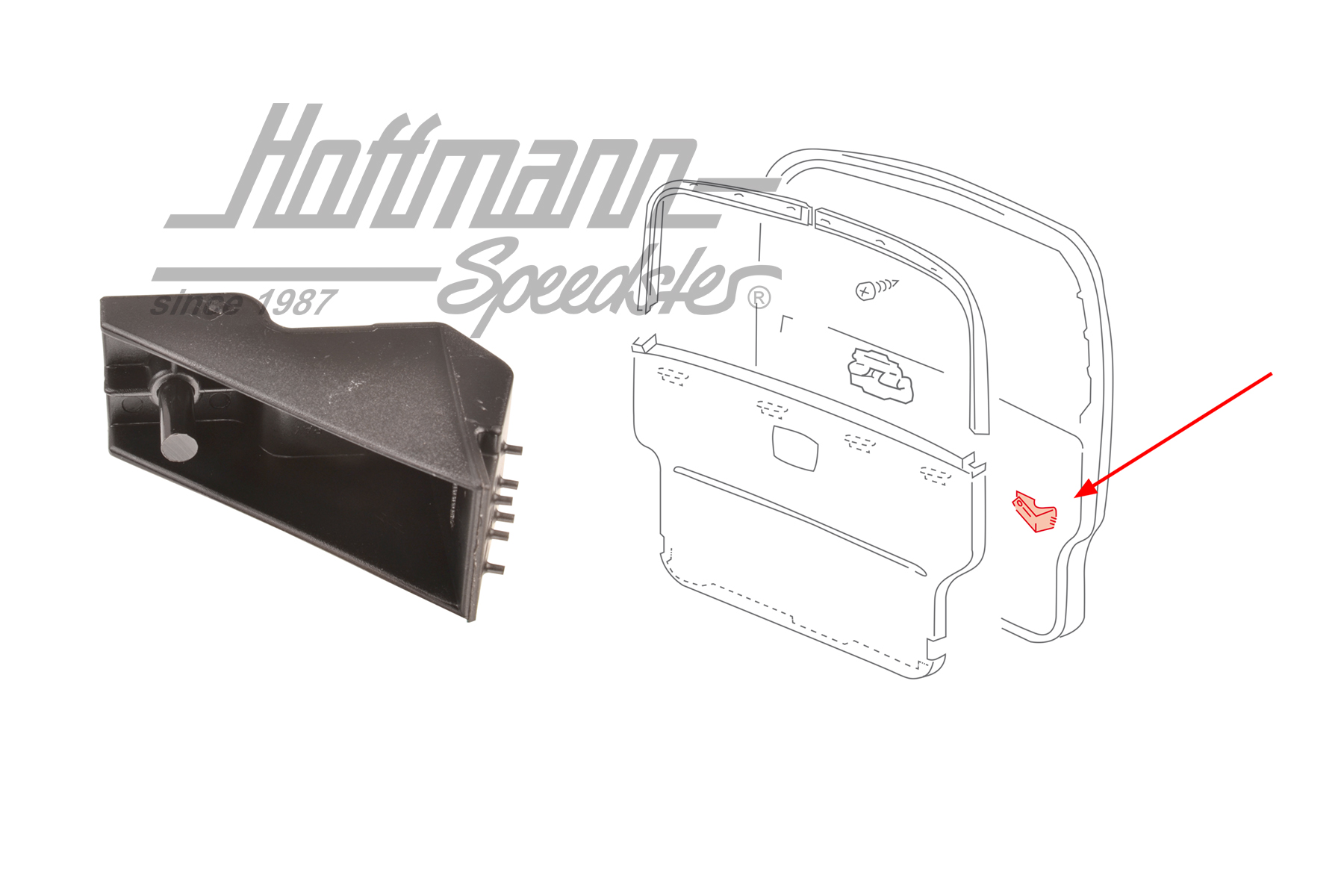 Halter, Heckklappenverkleidung, oben | 705 868 618 A | 408-2884-23