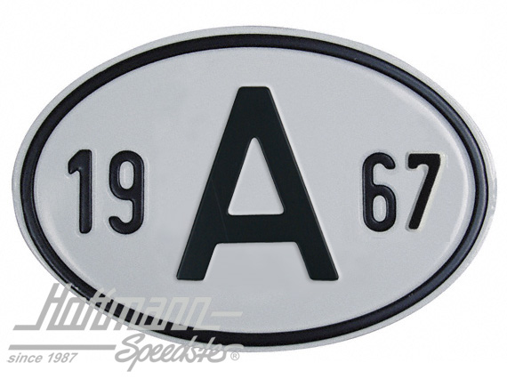 Nationalitätsschild "A", "1967", Alu |  | 020-2398-67