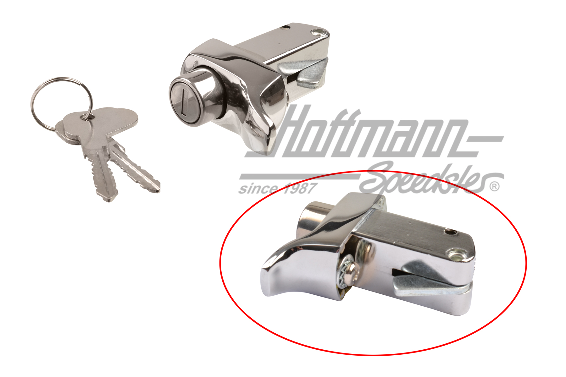 Motorklappenschloss, Bus T2, 71-79, Chrom | 211 827 503 L | 097-1054-04