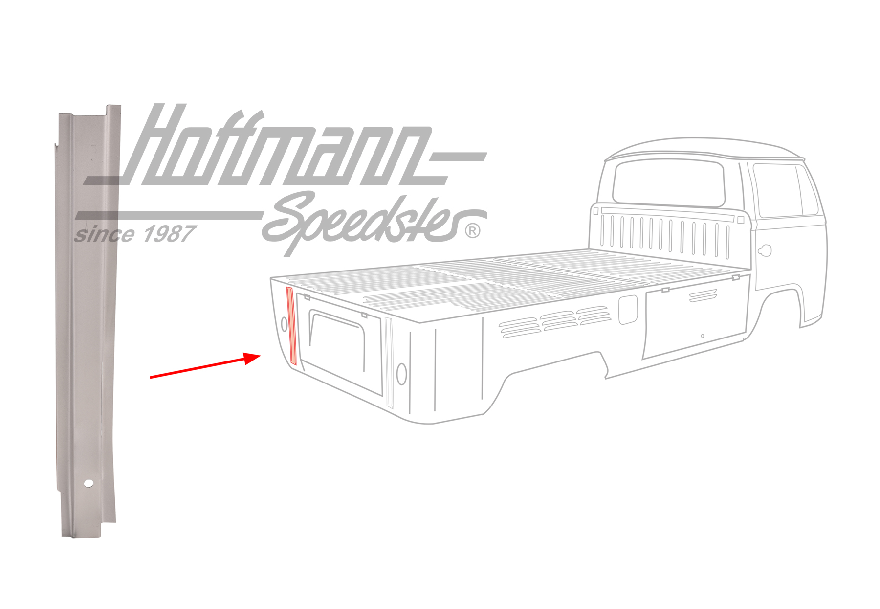 D-Säule, Pritsche/Doka, links, 480mm | 261 813 417 | 095-0367-01