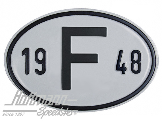 Nationalitätsschild "F", "1948", Alu |  | 020-2399-48