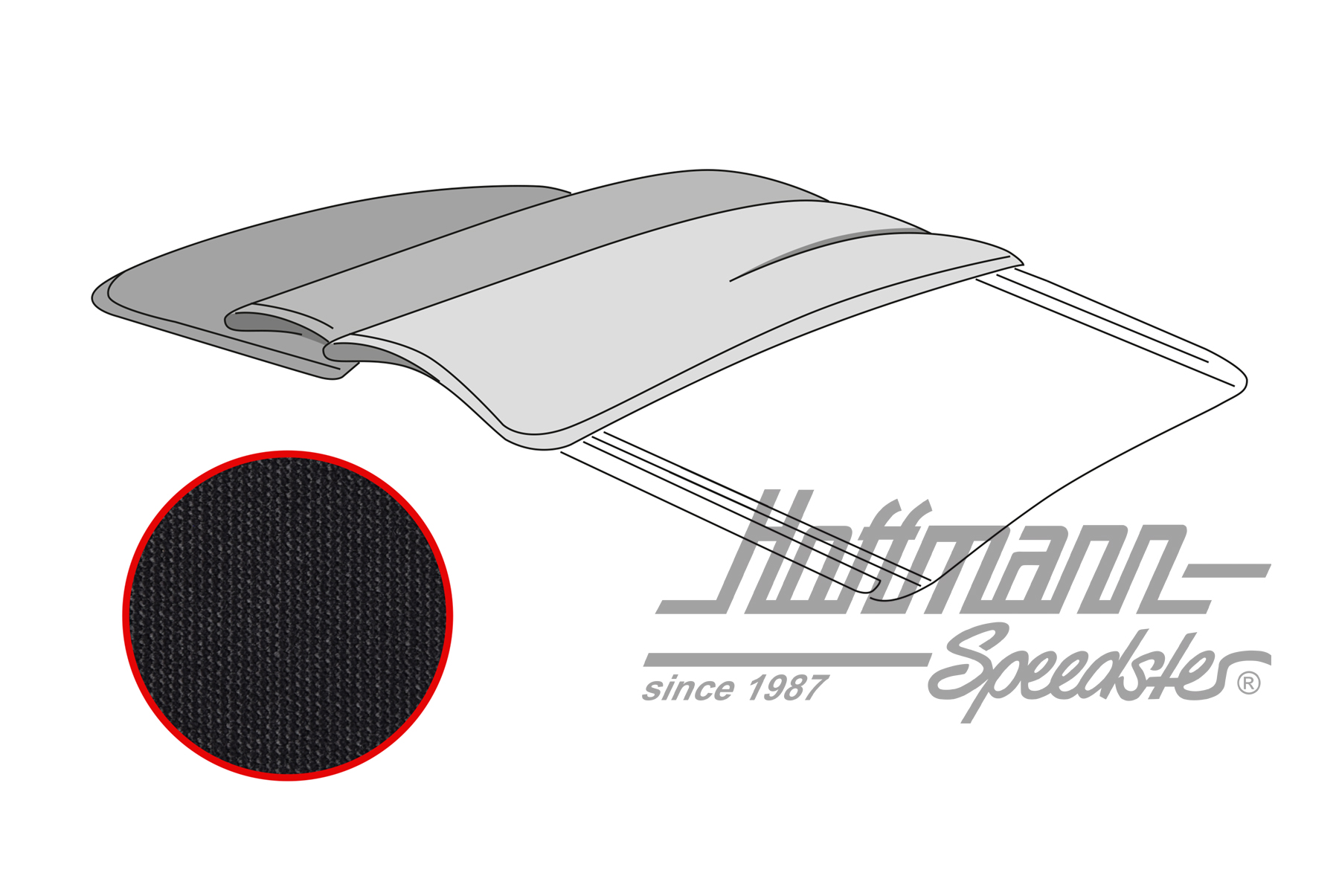 Faltdachbezug, Bus T1, Stoff, schwarz | 22-2115-30 | 098-1262-11