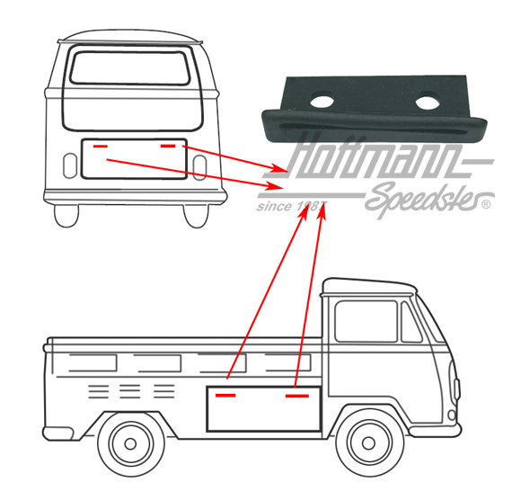Dichtung, Motor- / Stauraumklappenscharnier | 261 829 573 R | 089-0390