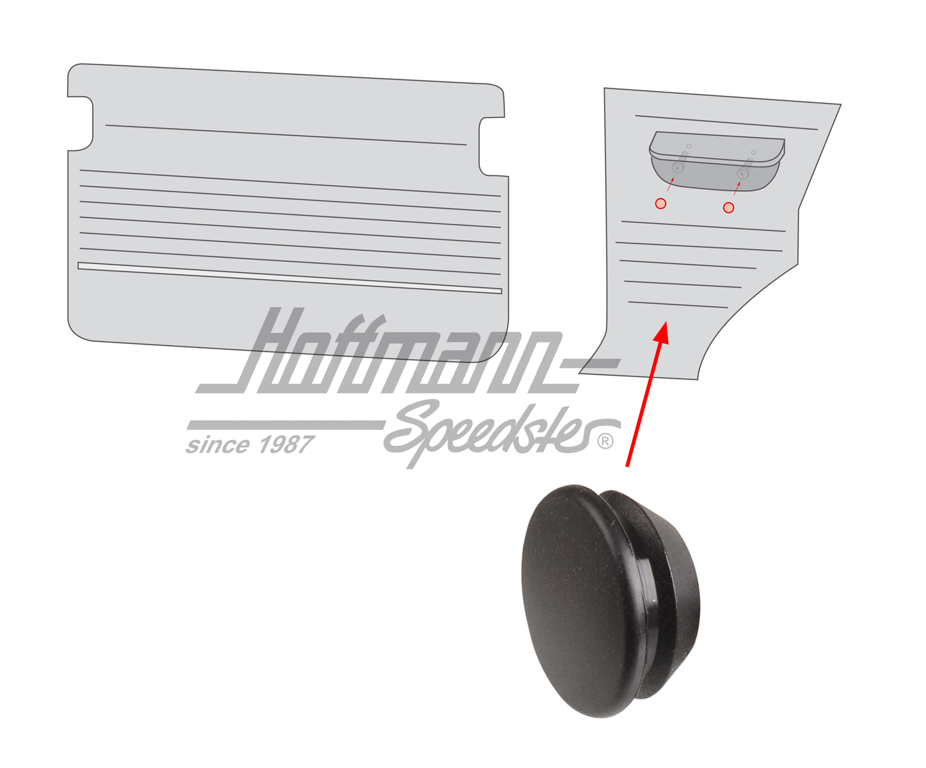 Kappe, Armlehne, hinten, Bus T2, 76-79 | 221 867 225 | 098-0172-10