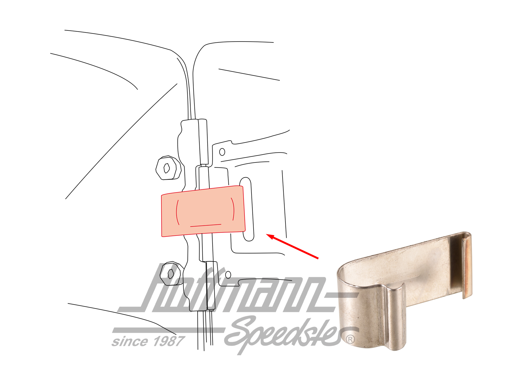 Feder, Tankklappe, Bus T2, 71-73 | 211 829 639 A | 097-1058-44