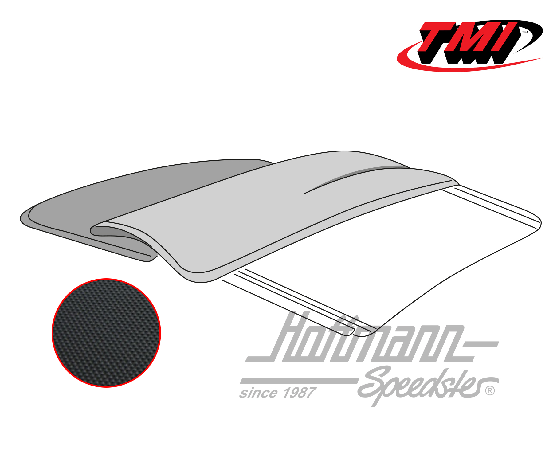 Faltdachbezug, 56-63, Vinyl, schwarz | 22-1114-40 | 055-7180