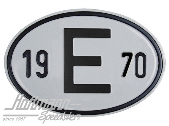 Nationalitätsschild "E", "1970", Alu |  | 020-2403-70