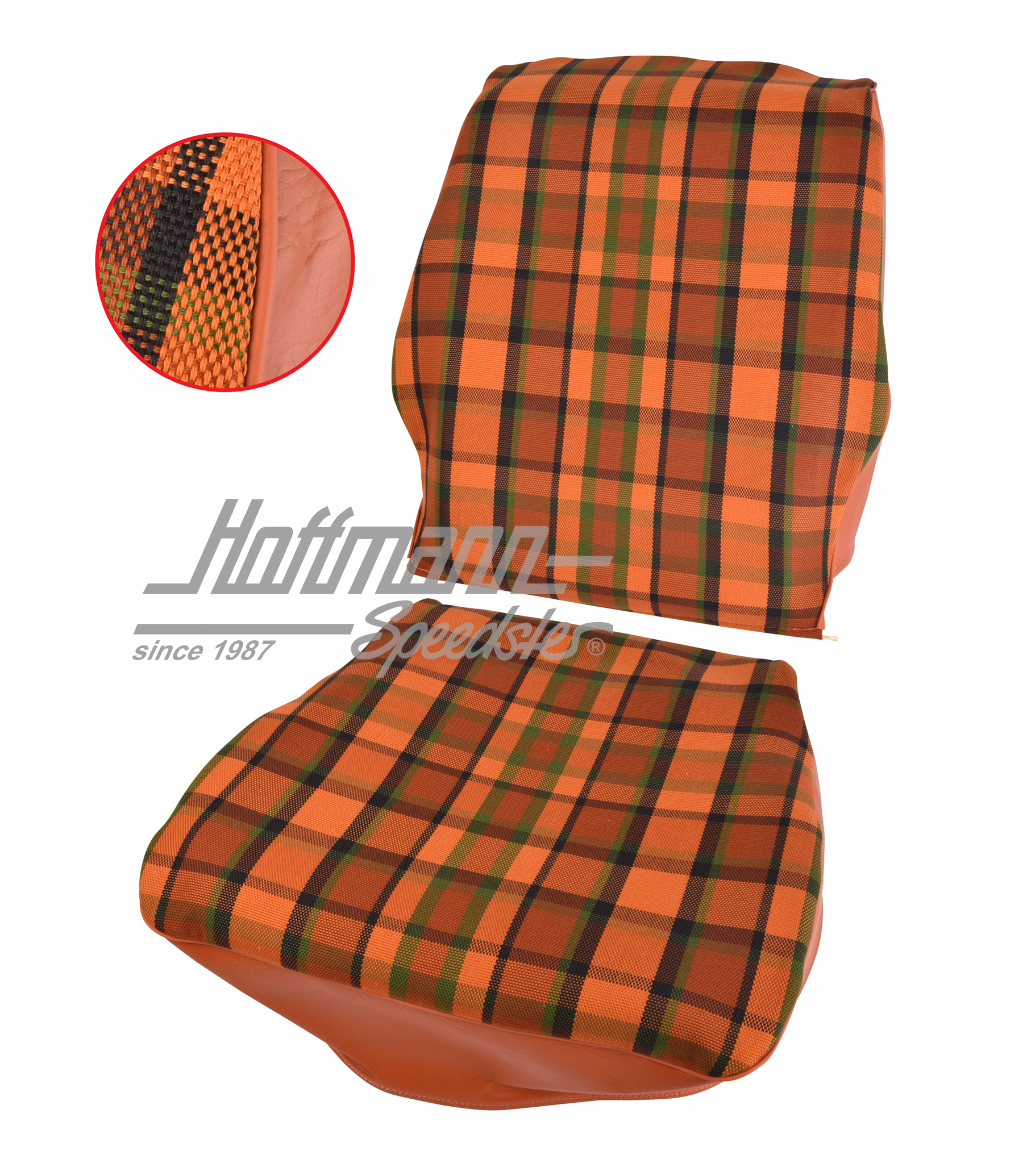Sitzbezug, Westfalia, rot/orange, 74-79 