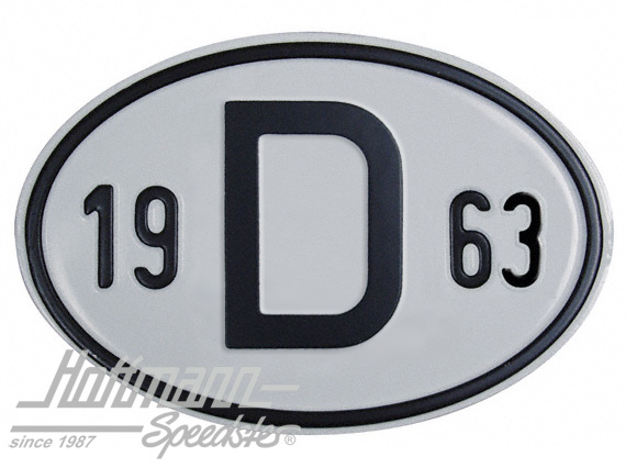 Nationalitätsschild "D", "1963", Alu |  | 020-2396-63