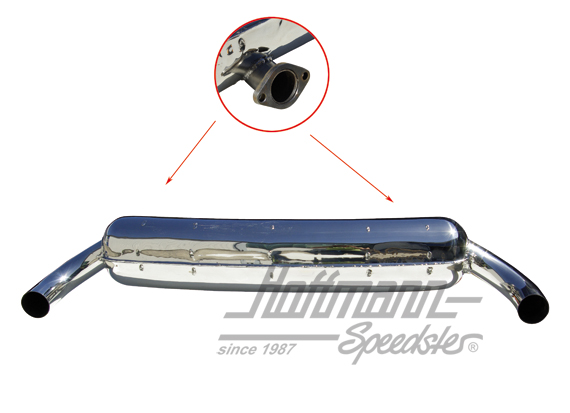 Sportauspuff, Edelstahl, 2x70mm, 73-75 | 92.511SD | 520-3460