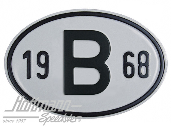 Nationalitätsschild "B", "1968", Alu |  | 020-2397-68