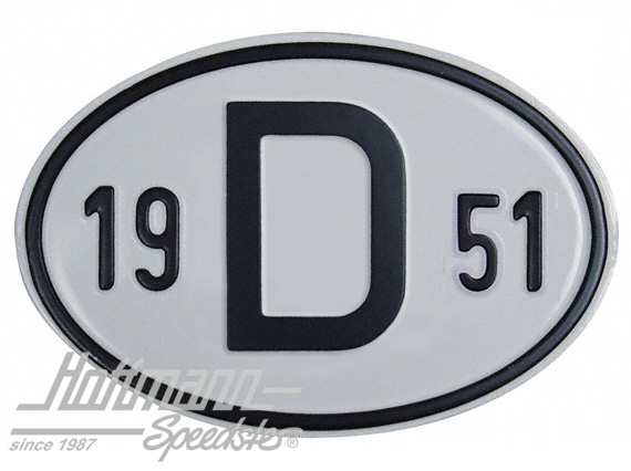Nationalitätsschild "D", "1951", Alu |  | 020-2396-51