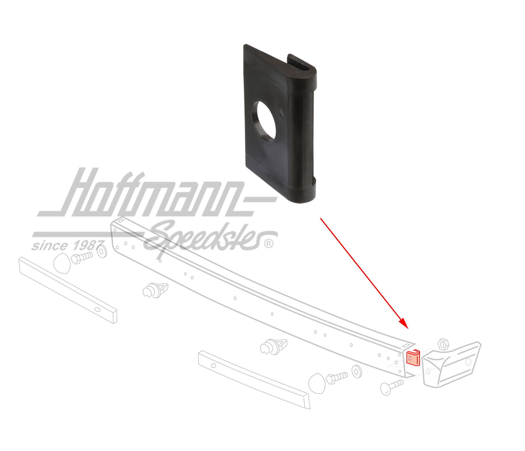 Distanzstück, Stoßstangenecke, vorne | 251 807 133 | 370-2200-20