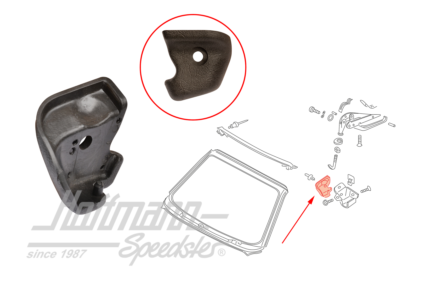 Blende, Verdeckverschluss, oben, links | 155 871 393 B O1C | 180-4410-01