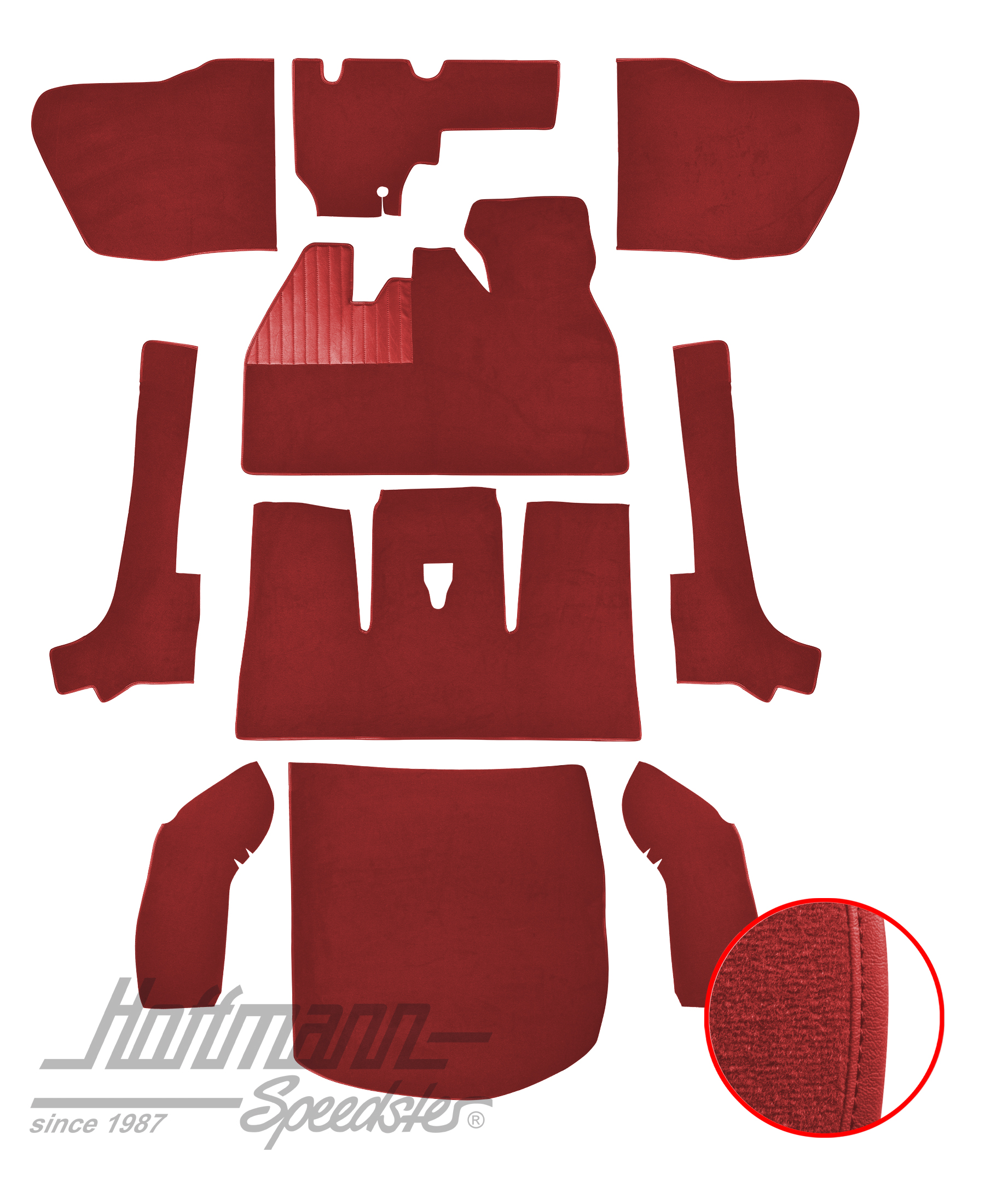 Teppichsatz für Cabrio, 8.66-7.70, rot |  | 026-5926