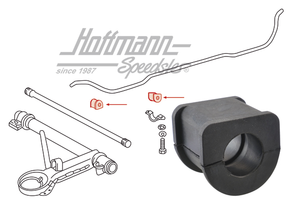 Gummilager, Stabilisator, vorne, 20mm | 911 343 792 03 | 521-4020-20