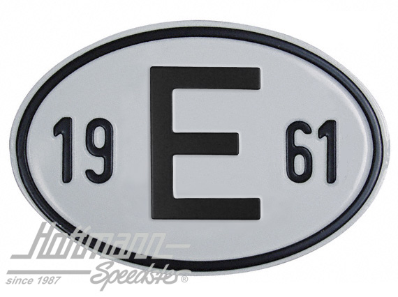 Nationalitätsschild "E", "1961", Alu |  | 020-2403-61