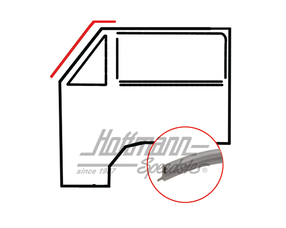 Türdichtung, vorne zur A-Säule, 550mm | 171 837 913 F | 350-2512