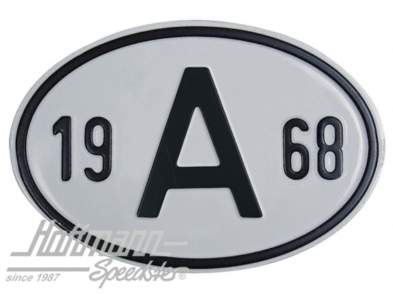 Nationalitätsschild "A", "1968", Alu |  | 020-2398-68