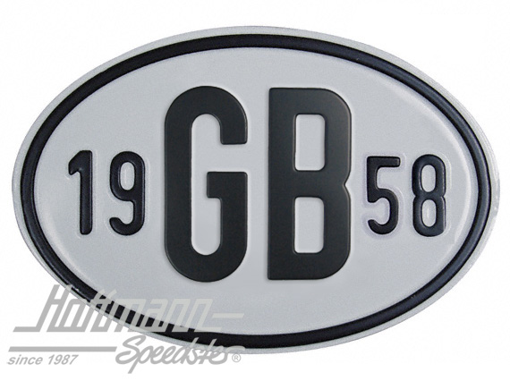 Nationalitätsschild "GB", "1958", Alu |  | 020-2404-58