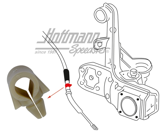 Halter, Handbremsseil am Schräglenker | 251 501 595 A | 020-4099-12