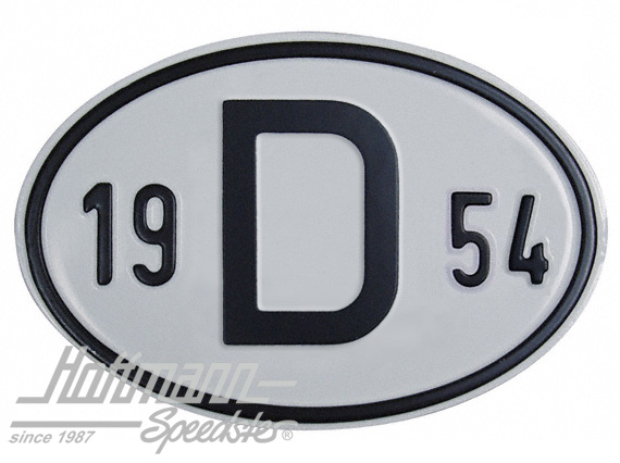 Nationalitätsschild "D", "1954", Alu |  | 020-2396-54