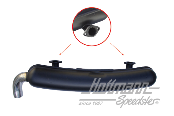 Sportauspuff, Stahlblech, 1x70mm, 73-75