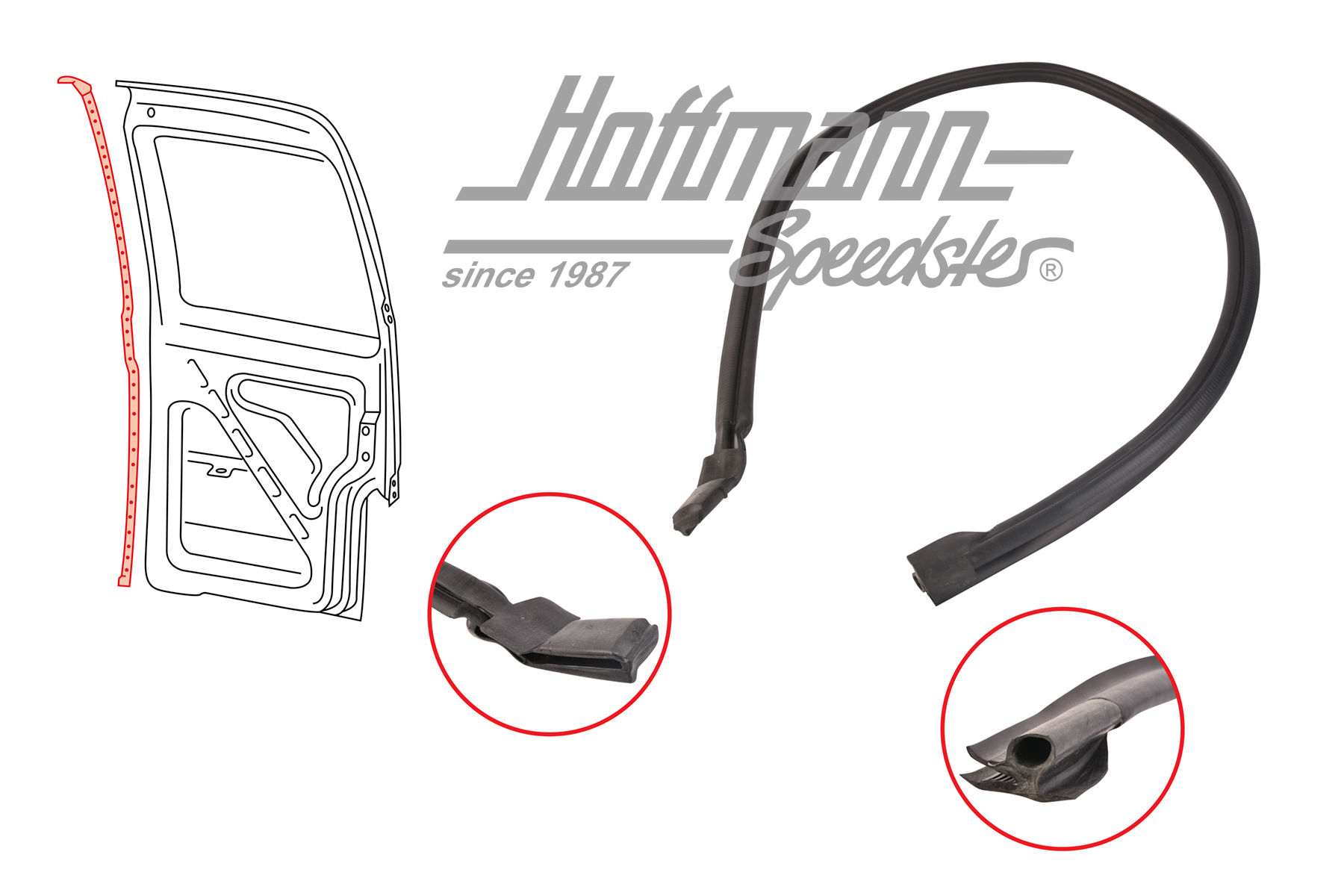 Dichtung, Flügeltüren, Mitte, hinten, T4 | 701 827 709 | 408-1439