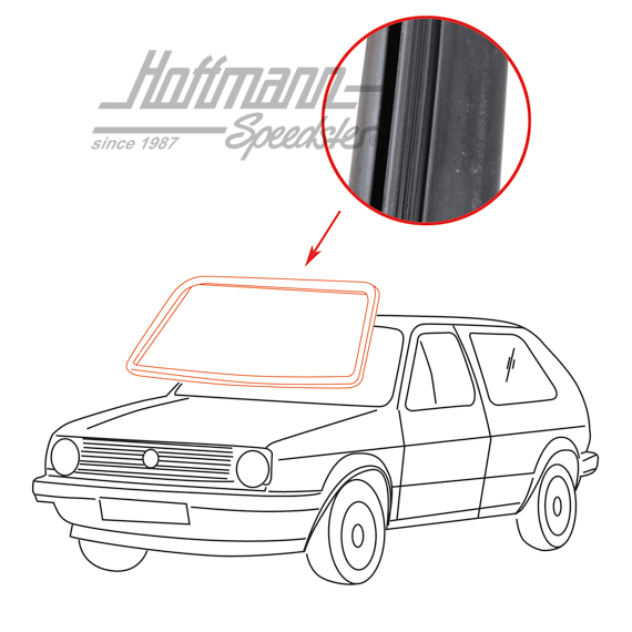 Frontscheibendichtung, Golf 2, ohne Nut | 191 845 121 | 208-7200
