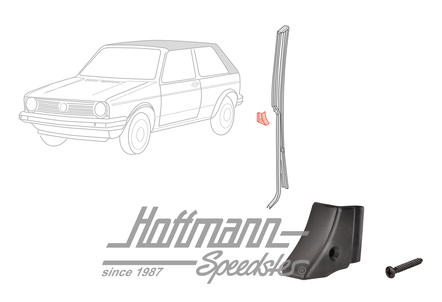 Blende, B-Säule, Golf 1 Cabrio, links | 155 847 347 | 180-4405-01