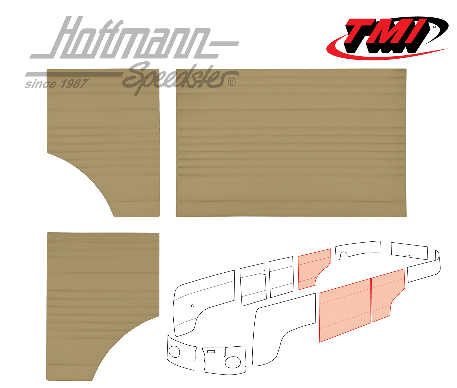 Seitenverkleidungen, Mitte, 62-67, beige | 10-2143-14 | 098-0578-05