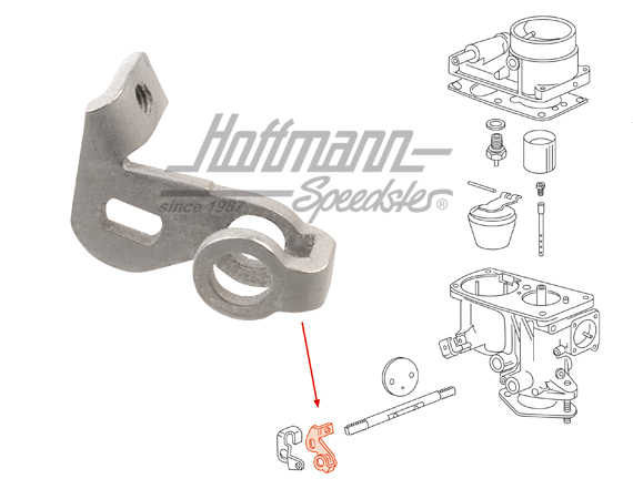Drosselklappenhebel, Vergaser, 28PCI | 111 129 343 A | 020-1316-73