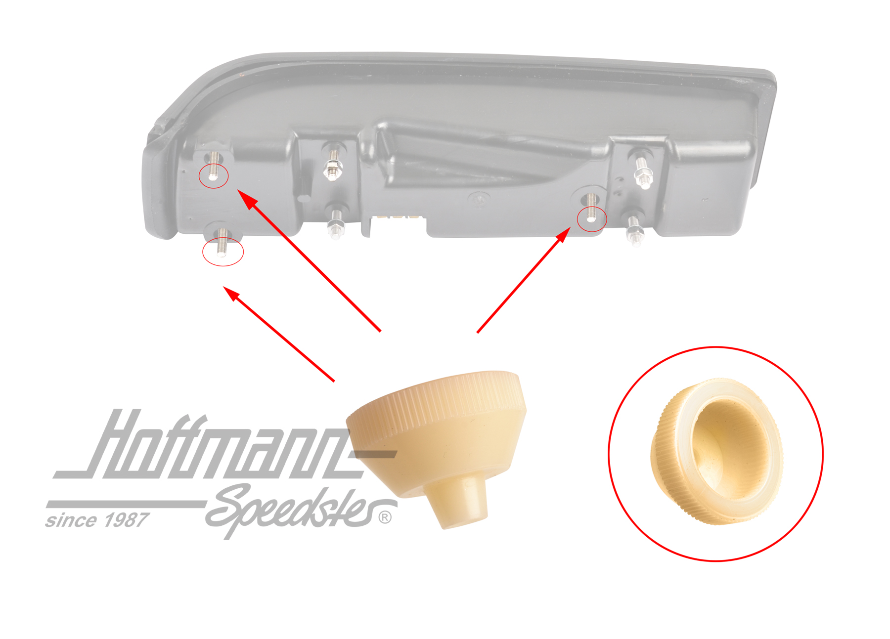 Rändelmutter, Rückleuchtenglas, 914